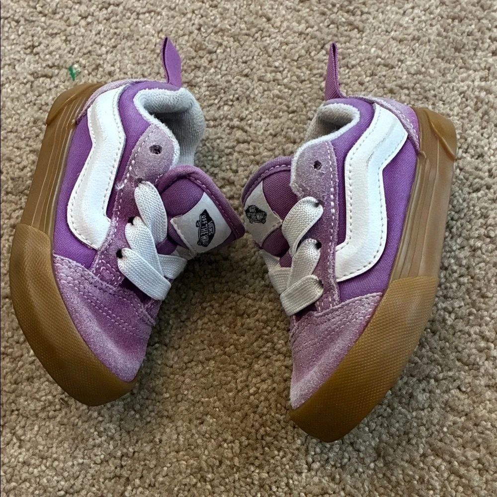 Vans Kids Lavender and White Sneakers
